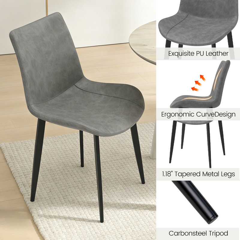 Table de salle à manger ronde 3 pièces Aurik, table de cuisine moderne de 34,8 po avec 2 chaises, Beige