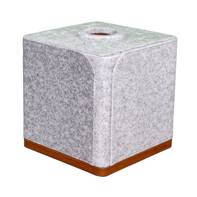 Couvre boîte à mouchoirs en tissu bruni