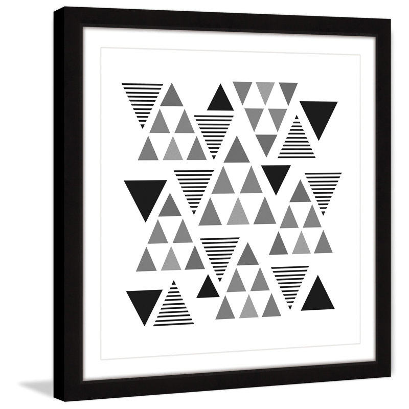 Cadre photo "triangulaire à pertinence" , impression sur papier, H 32 po x l 32 po x P 1,5 po, Cadre noir