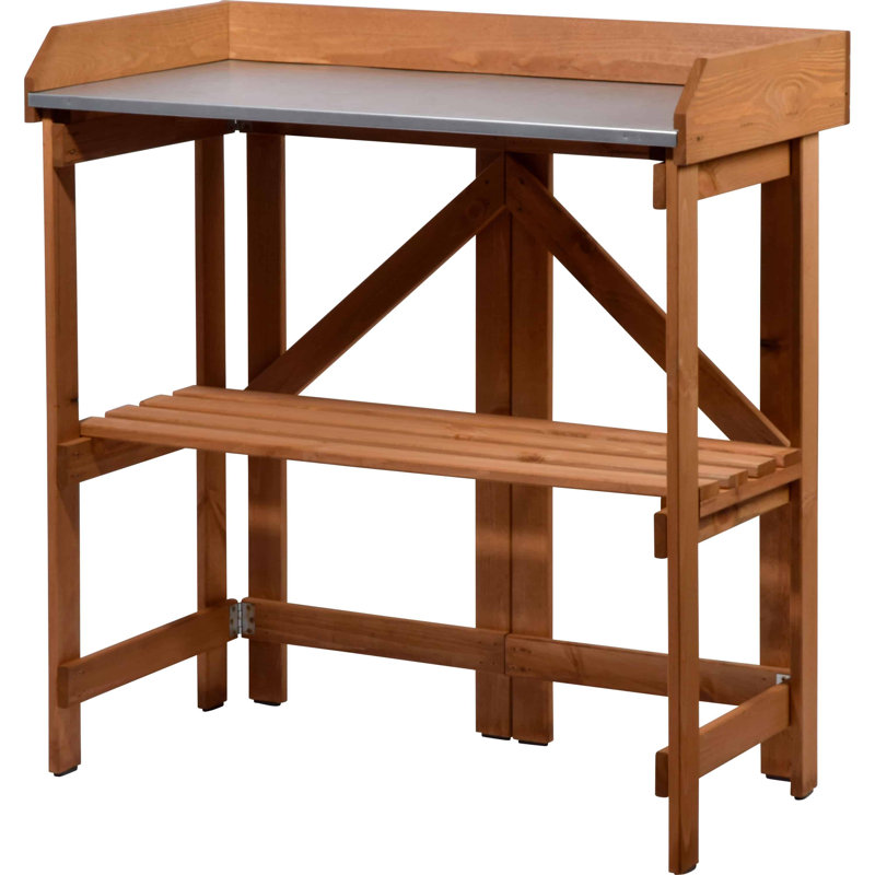Tipton Pine Potting Bench, Brown