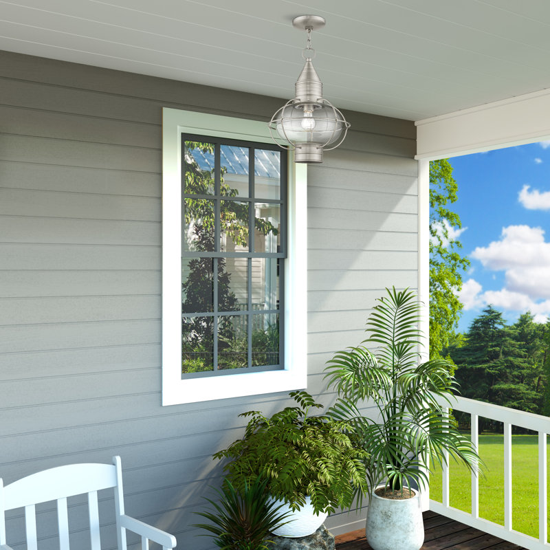 Aster Outdoor Hanging Lantern, Brushed Nickel