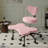 Olamide Ergonomic Cross-Legged Swivel Office Chair, Pink Desk Chair Adjustable Height Meditation Chair with Back Support, Office/Home Chair-1292633849