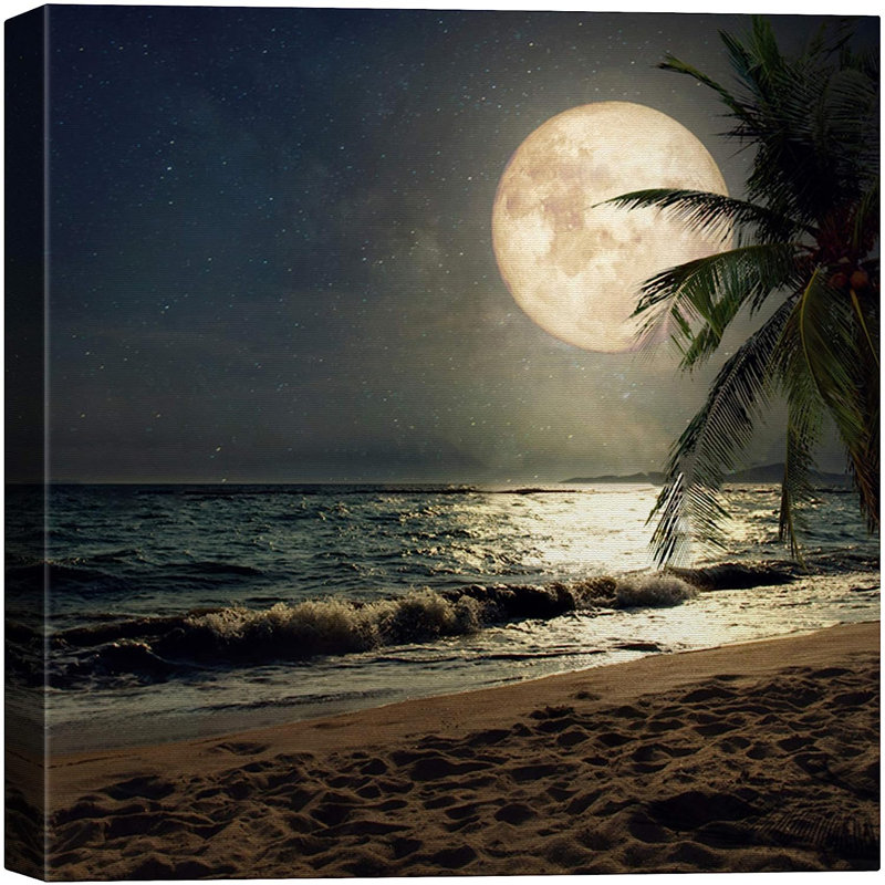 Lune illuminant l'océan bleu X01, H 12 po x l 12 po x P 1,5 po