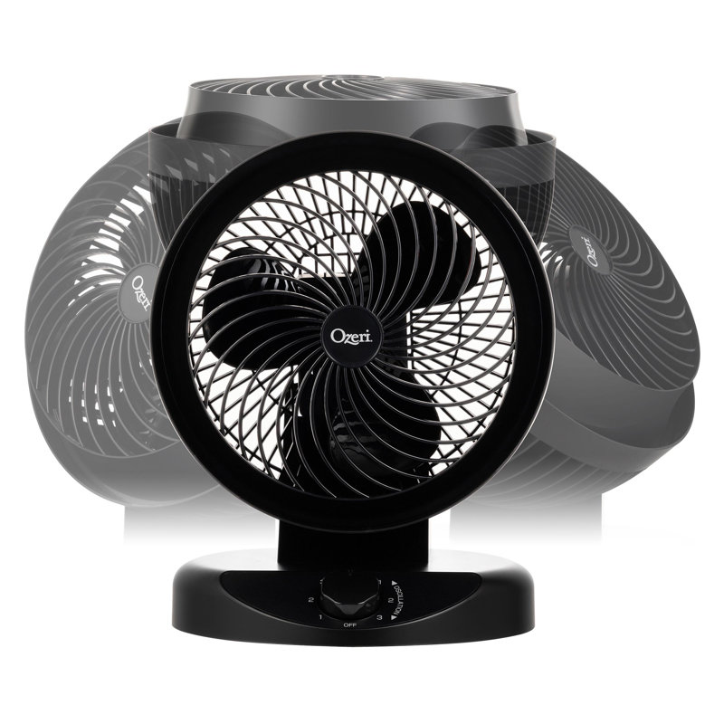 Ozeri Brezza 360 10" Oscillating Table Fan, Black