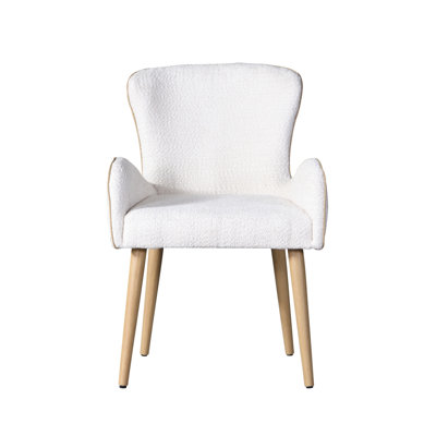 Chaise d'appoint à oreilles Mayrin en beige et chêne (ensemble de 2)