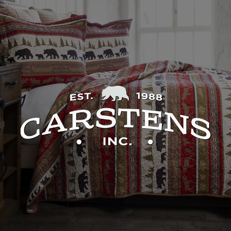 Rustic Brown and Red Microfiber Full Quilt Set