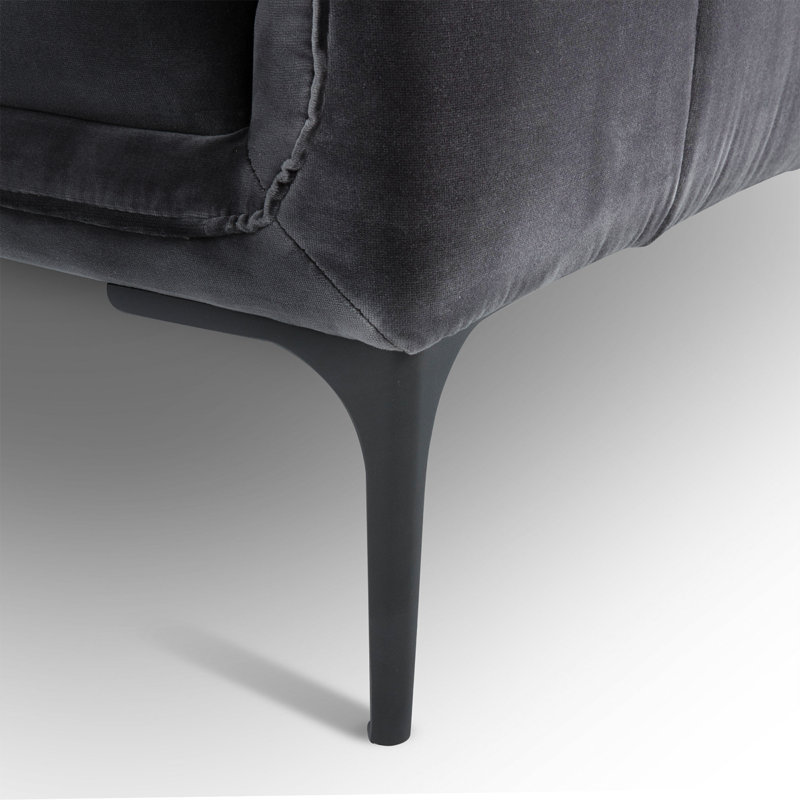 Canapé modulaire à 2 pièces Rae, Velours gris velours, Orienté à droite