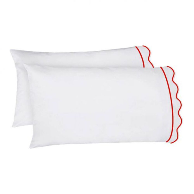 400TC Cotton Scallop Embroidery & Border Cotton 4 Piece Sheet Set Fitted Sheet Fits Upto 16" Deep Pocket, Full XL Sheet Set