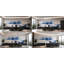 Autocollant mural représentant la silhouette d'une ville bleue, autocollant en vinyle moderne pour bureau, décoration d'espace de travail professionnel-286895263