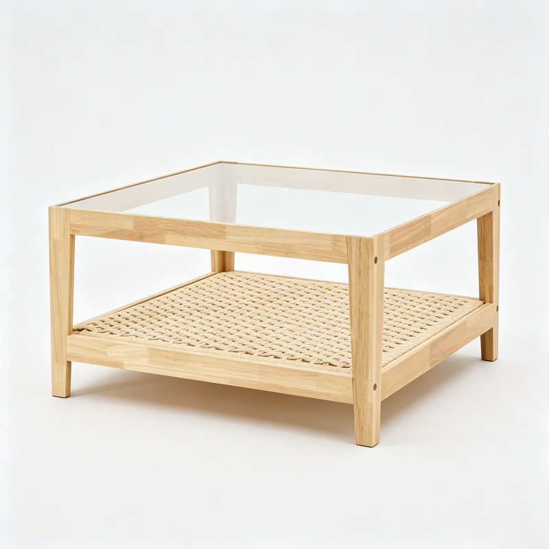 Evelynn 31.5' W Glass Top Coffee Table