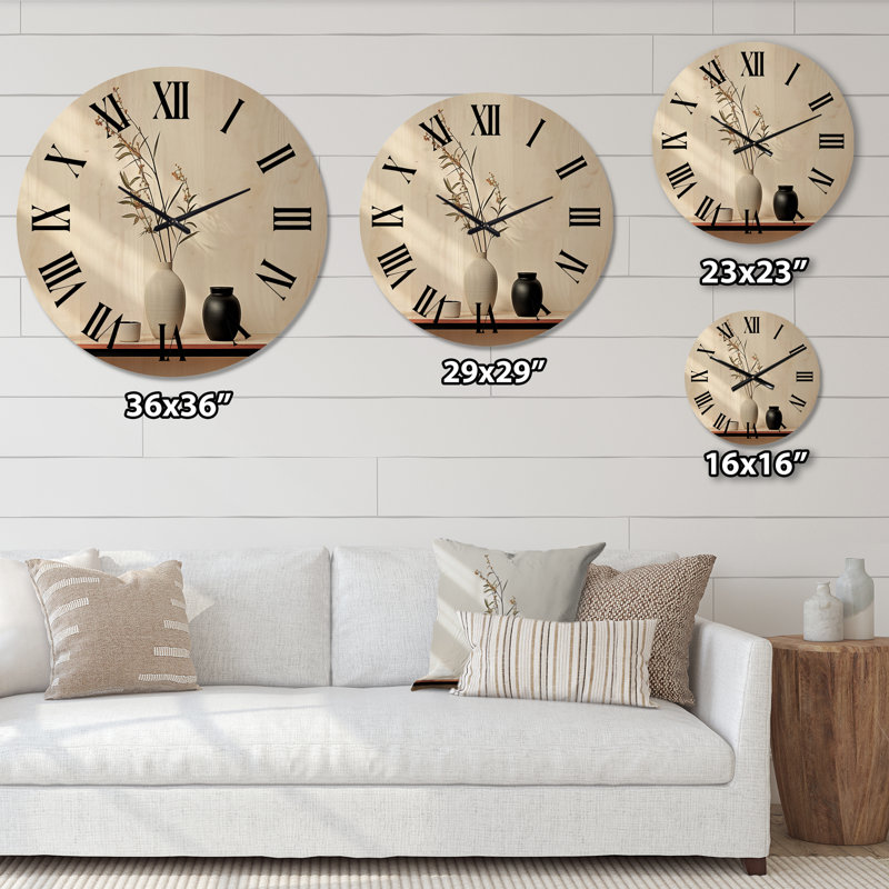 Horloge murale en bois massif Lavrrick, Petit