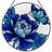 7.8"H Blue Flower Stained Glass Window Panel-978979944