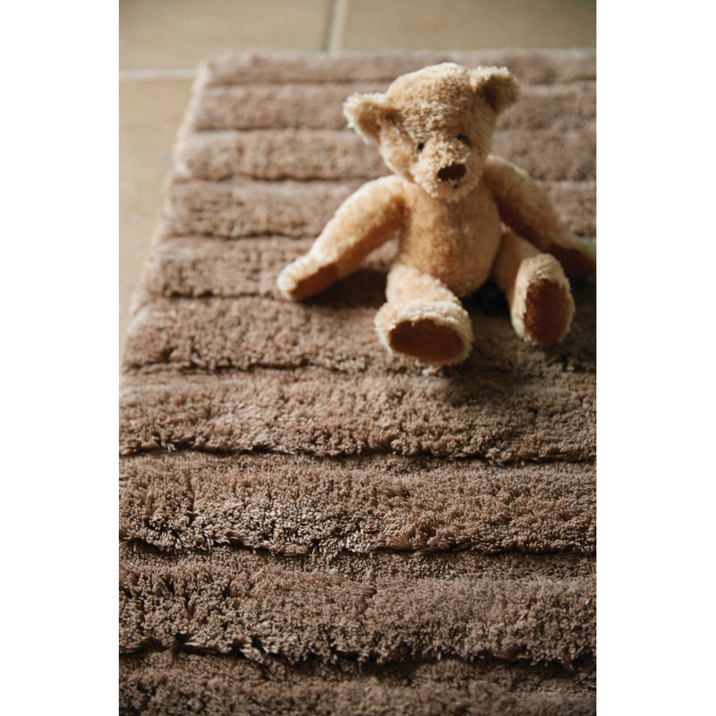 Dithusan Stripe Bamboo Bath Mat, Brown, 80cm L x 50cm W