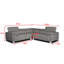 Calysta Leather Air Suede Look Corner Sofa with Adjustable Headrests-984594794