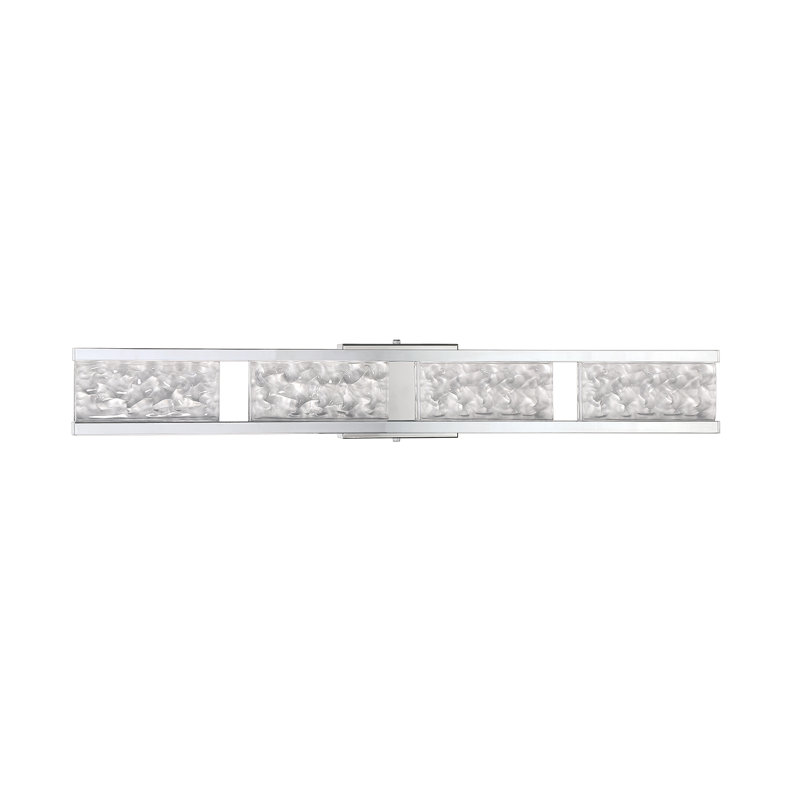 Éclairage pour salle de bain 4 lumières à intensité variable Gallaudet, Chrome, Verre n ° 4