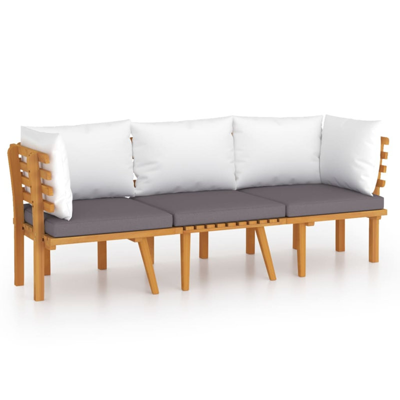 Ensemble de salon de jardin extérieur gris foncé et blanc
