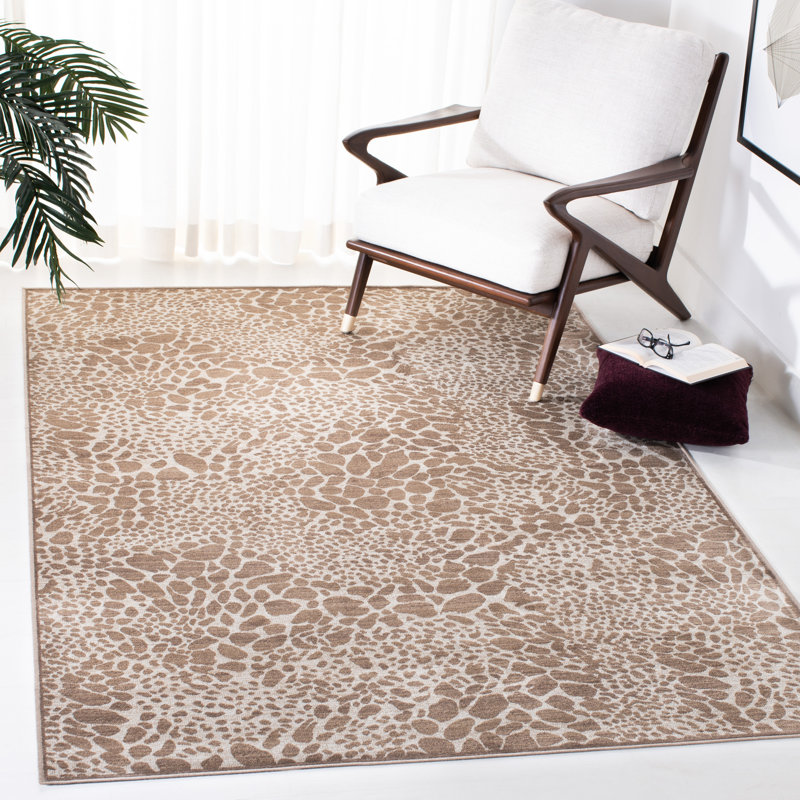 Osburn Animal Print Viscose Area Rug, Rectangle 160 x 231cm