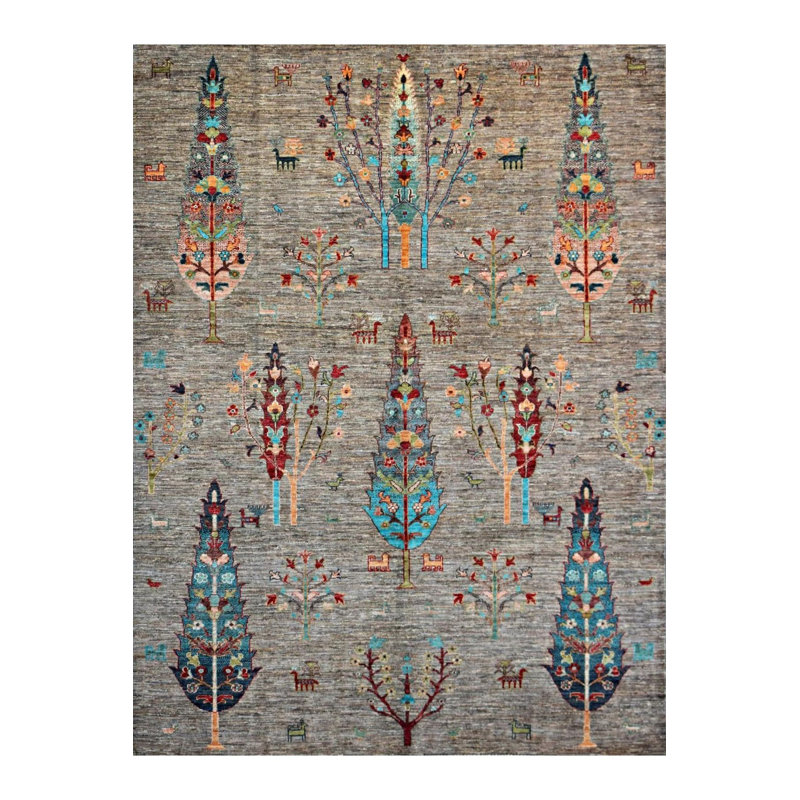 Tapis gris lavable décoratif à motif gris, Sous-tapis rectangulaire de 3 pi 3 po x 4 pi 11 po