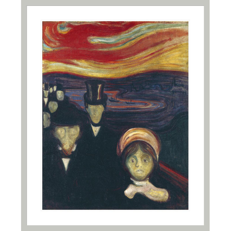 Anxiety by Edvard Munch -Framed Giclee Print, 41.04" H x 33.5" W