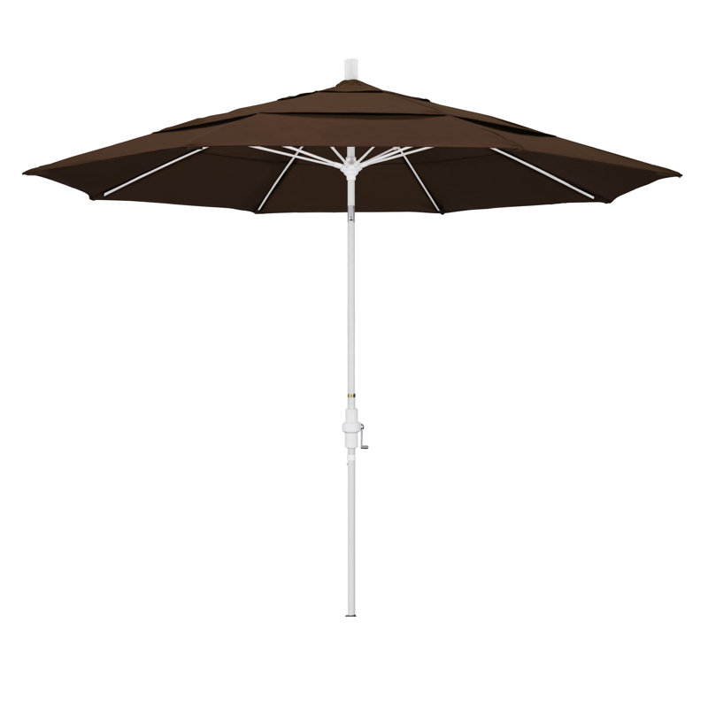 Parasol de marché 11 pi Leiker, Toile performance moka, Blanc mat