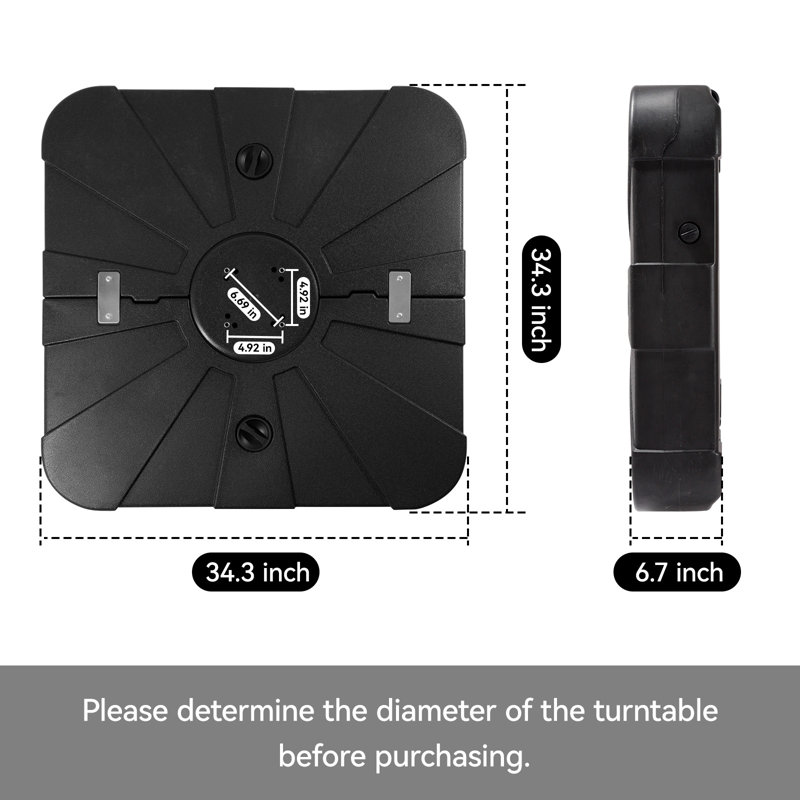Base de parasol carrée 100L avec roues