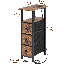 LED Narrow Side Tables, Slim End Table with 3 Fabric Drawer and Charging Station-1017053723-1022647451