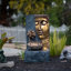 Fontaine de visage de Bouddha zen 30 po avec lumière DEL et pompe XBrand, fontaine intérieure / extérieure en polyrésine, bronze et gris