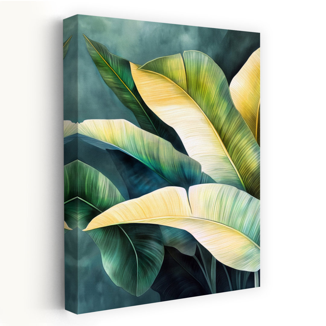 Vibrant Tropical Leaves Abstract Modern Organic Nature Plant Wall Art Print