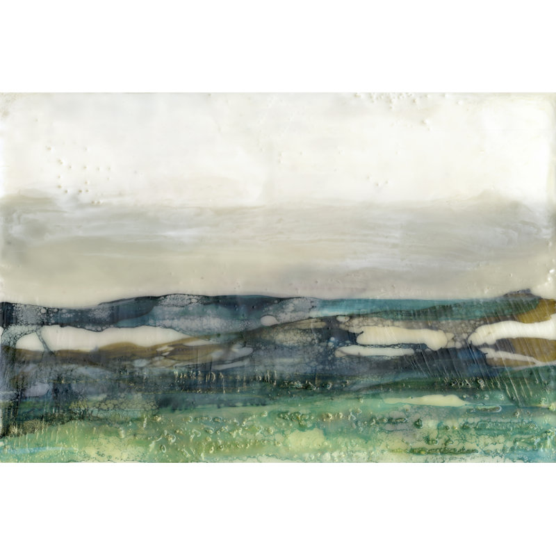 «Aqua Hills I» par Jennifer Goldberger - peinture sur toile tendue, H 8 po x l 12 po