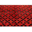 Tapis décoratif en laine rouge/noir noué à la main des années 1960 6 pi 10 po x 8 pi 7 po one-of-a-kind