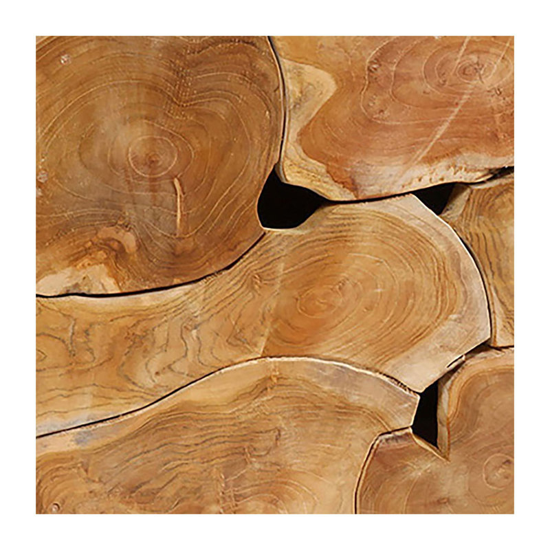 Billiot Reclaimed Teak Wood Block Bench, Natural
