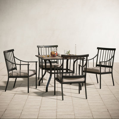 Horwich 4 - Person Patio Dining Set with Square Table , Cushions Included