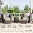 Cambelle 2-Person Outdoor Swivel Rattan Seating Group with Ottomans-951824047-951824044