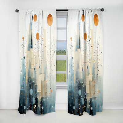 Tiosha - Towers Curtain - Room Darkening Abstract Curtain - 1 Panels