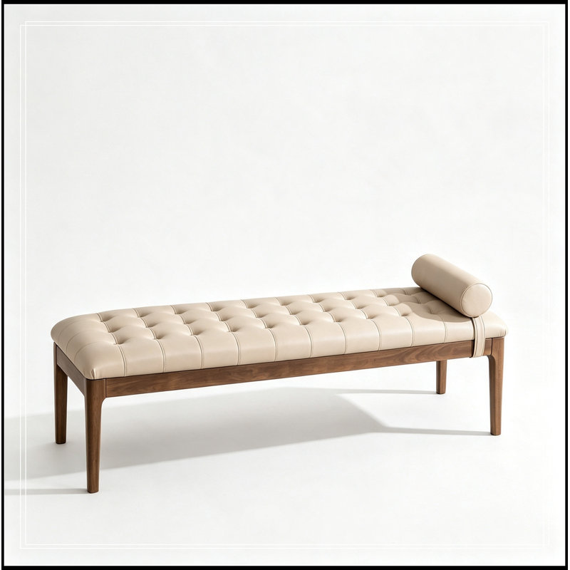 Fauteuil rembourré avec appui-tête et siège capitonné, Taupe