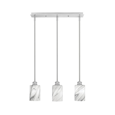 Edge 3 Light Linear Pendalier With 4" Glass
