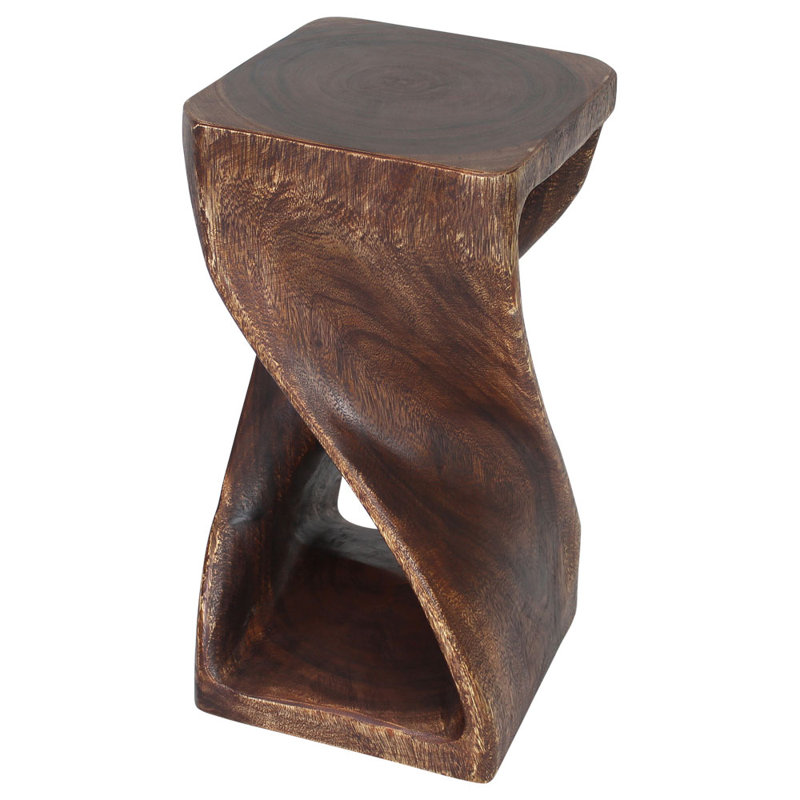 Mocha Oil Acacia Wood Twist Stool 12" x 23"