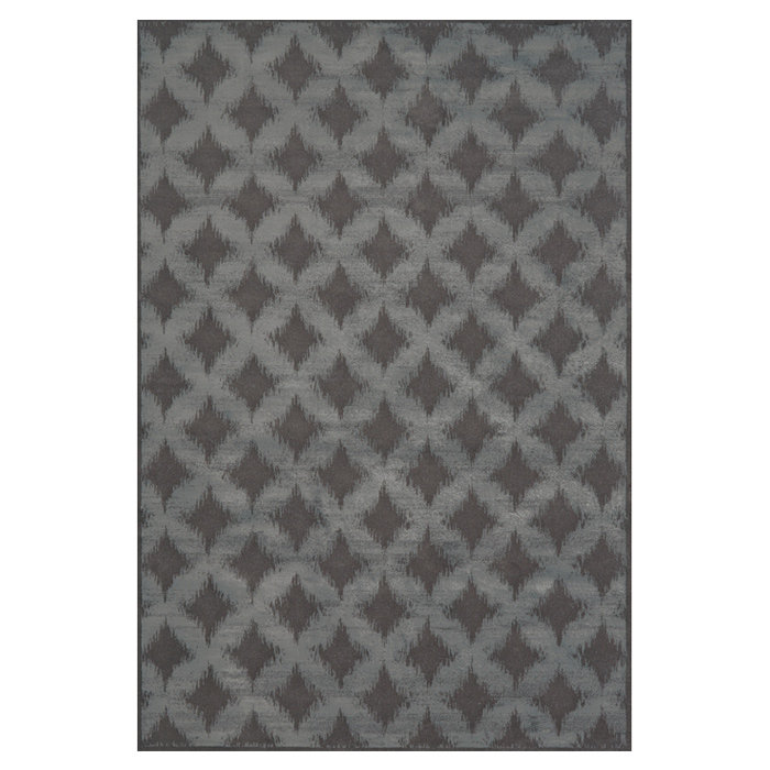 Tapis gris / noir en laine et ikat Vandermark, Rectangle 10 pi x 13 pi 2 po