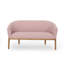 Causeuse Fery, dossier cousu en tissu rose rosé, brun 55 po-121481571
