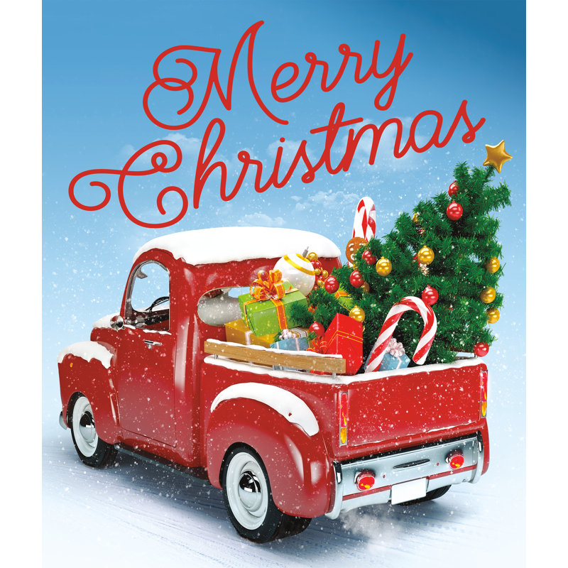 Tapisserie de camion en polyester joyeux Noël, H 51 po x l 60 po x 0,25 po