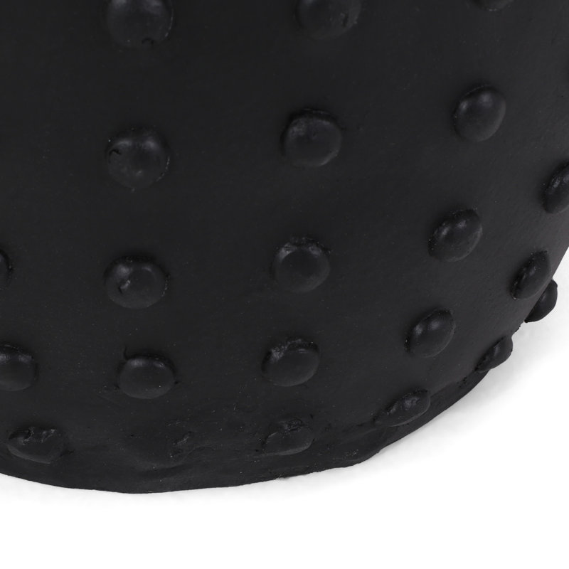 Étagère moderne en béton léger, polyvalente, noir mat, table d'appoint d'extérieur 15,08 po x 17,94