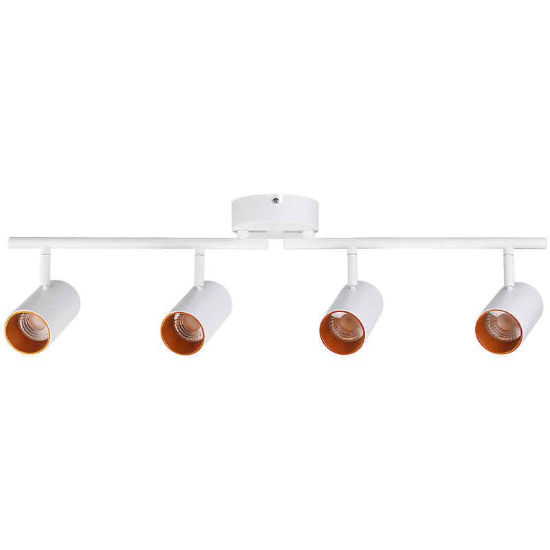 4-Lights LED Ceiling Track Lighting Kit Dimmable Rotatable Light Head