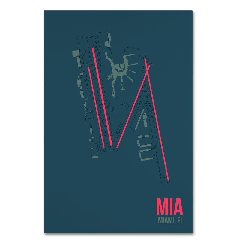 Vidur «MIA L'aeroport Layout», impression sur toile tendue, H 24 po x l 16 po