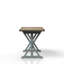 Table de salle à manger à hauteur de comptoir avec base en X classique bleu, bois massif et manufacturé, style bar 36 pouces, sièges 4-8