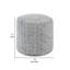 Repose-pieds pouf moderne, chenille texturée gris clair, rond 16 pouces