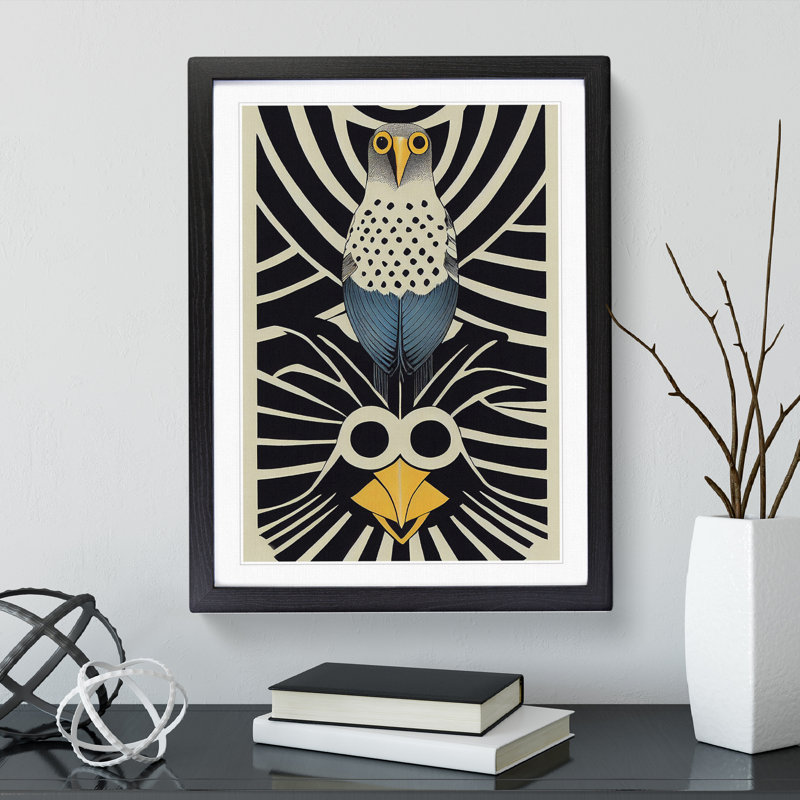 Bird - Single Picture Frame Print, 64cm H x 46cm W x 2cm D, Black