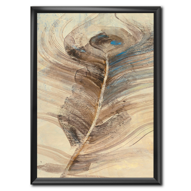 « plumes natural elements »-cadre photo imprimé sur toile, Cadre noir, H 46 po x l 36 po x P 1,5 po