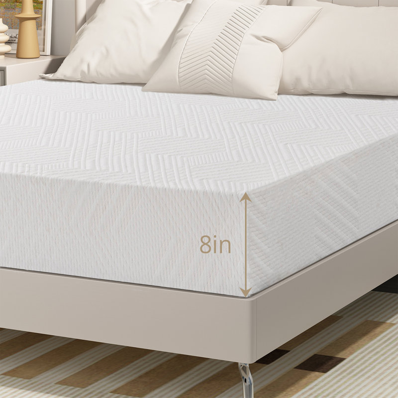 Matelas en mousse viscoélastique gélifiée infusée de thé vert 8 po EGOHome, Très grand lit