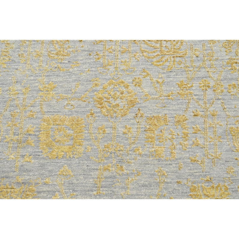 Tapis argenté et doré de haute qualité noué à la main