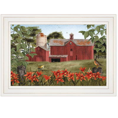 «Summer Days» par Billy Jacobs, reproduction encadrée prête à accrocher, cadre blanc